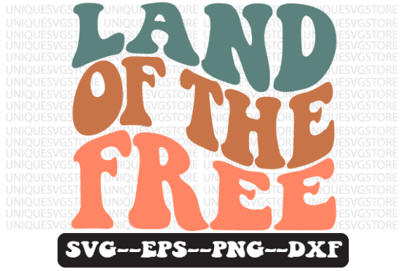 Reviewing the Land of the Free Wavy Retro SVG